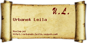 Urbanek Leila névjegykártya
